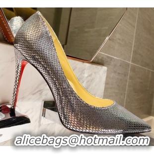 Top Quality Christian Louboutin Metallic Fabric 8.5cm Pumps 030819 Silver