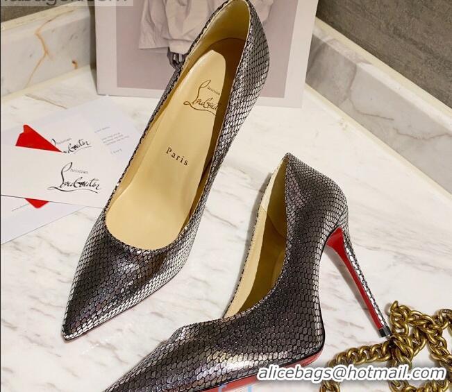 Top Quality Christian Louboutin Metallic Fabric 8.5cm Pumps 030819 Silver