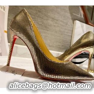 Best Luxury Christian Louboutin Metallic Fabric 8.5cm Pumps 030819 Gold