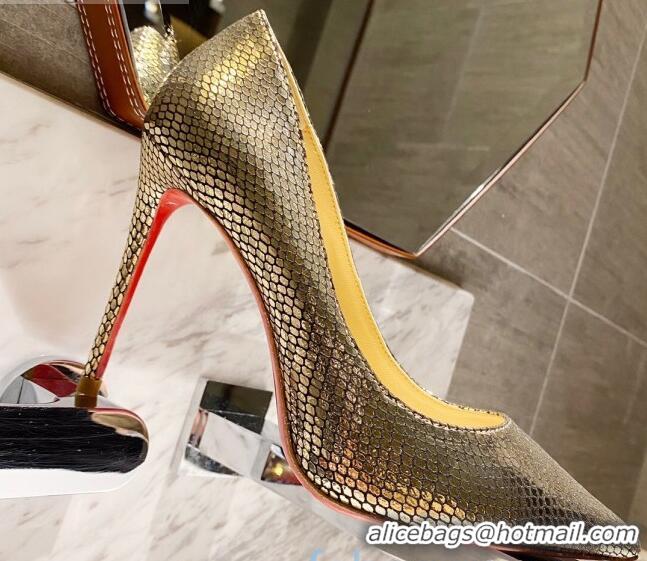 Best Luxury Christian Louboutin Metallic Fabric 8.5cm Pumps 030819 Gold