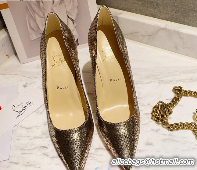 Best Luxury Christian Louboutin Metallic Fabric 8.5cm Pumps 030819 Gold