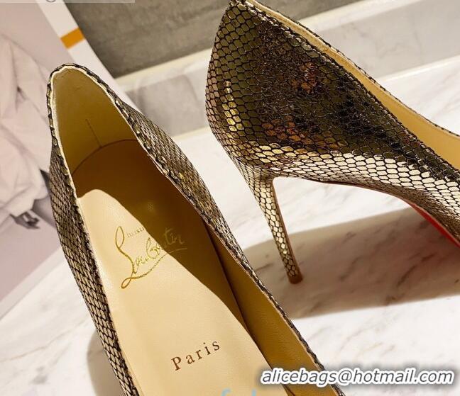 Best Luxury Christian Louboutin Metallic Fabric 8.5cm Pumps 030819 Gold