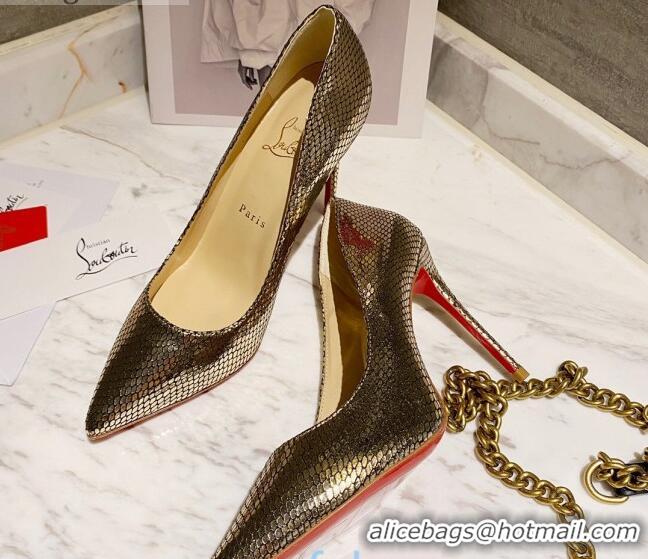 Best Luxury Christian Louboutin Metallic Fabric 8.5cm Pumps 030819 Gold