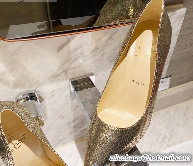 Best Luxury Christian Louboutin Metallic Fabric 8.5cm Pumps 030819 Gold