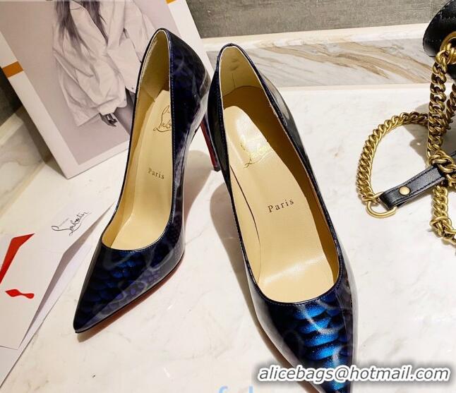 Good Quality Christian Louboutin Print 8.5cm Pumps 030819 Blue