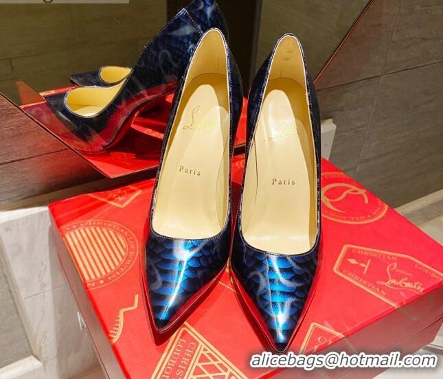 Good Quality Christian Louboutin Print 8.5cm Pumps 030819 Blue