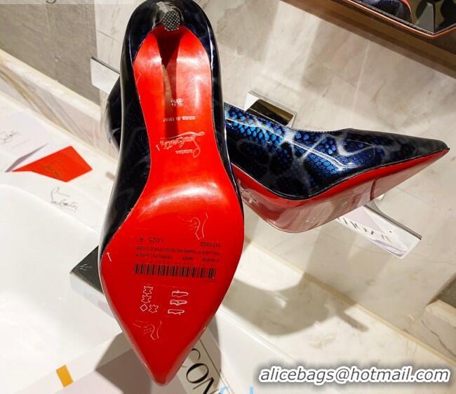 Good Quality Christian Louboutin Print 8.5cm Pumps 030819 Blue