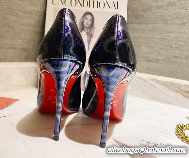 Good Quality Christian Louboutin Print 8.5cm Pumps 030819 Blue