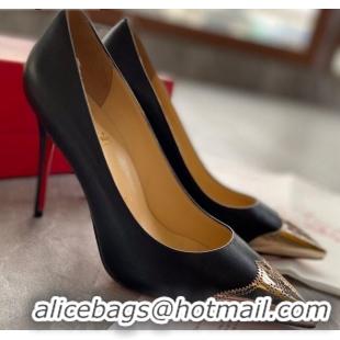 Low Price Christian Louboutin Shiny Calfskin 8.5cm Pumps 030819 Black/Gold