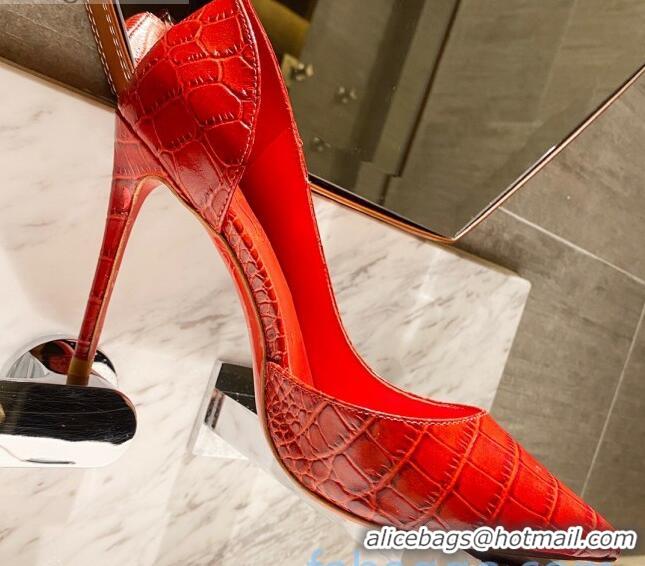 Unique Grade Christian Louboutin Stone Embossed Calfskin 8.5cm Pumps 030819 Red