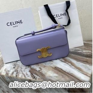 Pretty Style Celine TRIOMPHE SHOULDER BAG IN NATURAL CALFSKIN 194143 purple