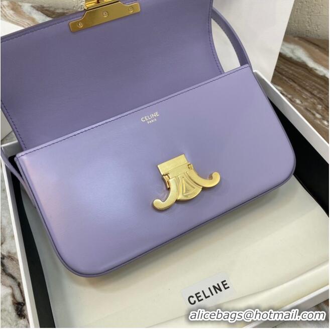 Pretty Style Celine TRIOMPHE SHOULDER BAG IN NATURAL CALFSKIN 194143 purple