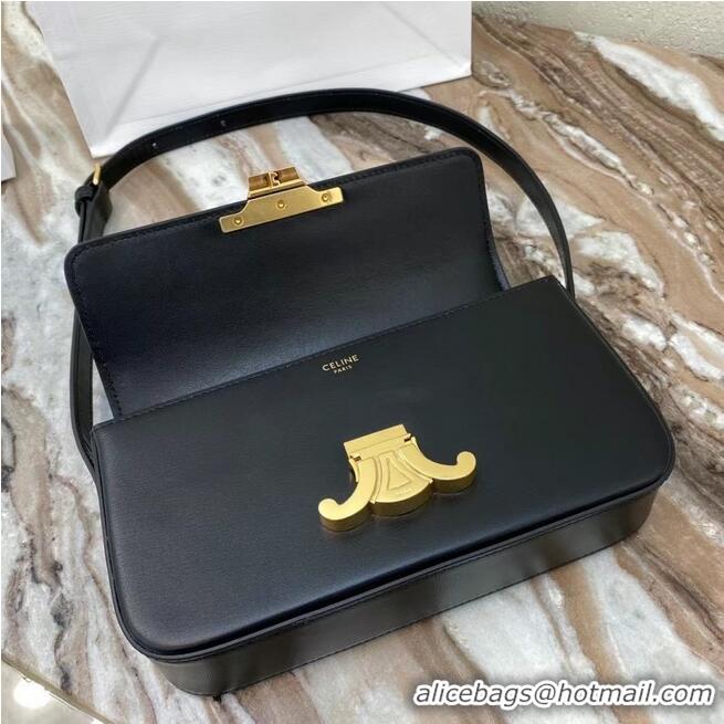 Discount Celine TRIOMPHE SHOULDER BAG IN NATURAL CALFSKIN 194143 black