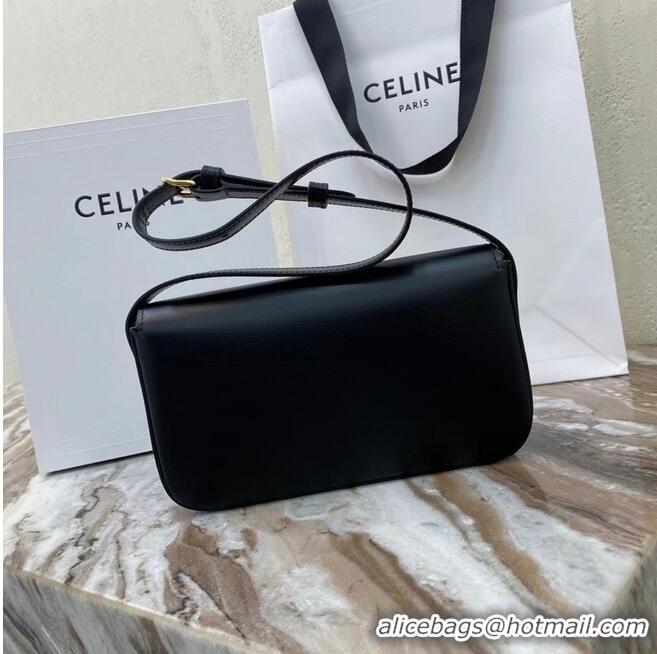 Discount Celine TRIOMPHE SHOULDER BAG IN NATURAL CALFSKIN 194143 black