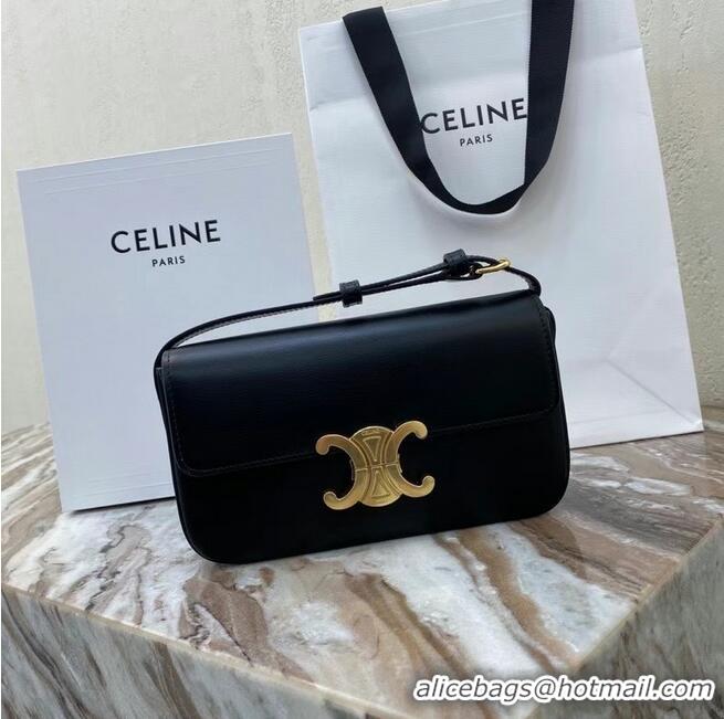 Discount Celine TRIOMPHE SHOULDER BAG IN NATURAL CALFSKIN 194143 black