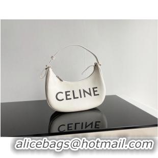 Top Grade Celine AVA BAG IN TRIOMPHE CANVAS AND CALFSKIN 193952 WHITE