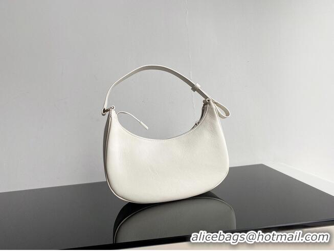 Top Grade Celine AVA BAG IN TRIOMPHE CANVAS AND CALFSKIN 193952 WHITE