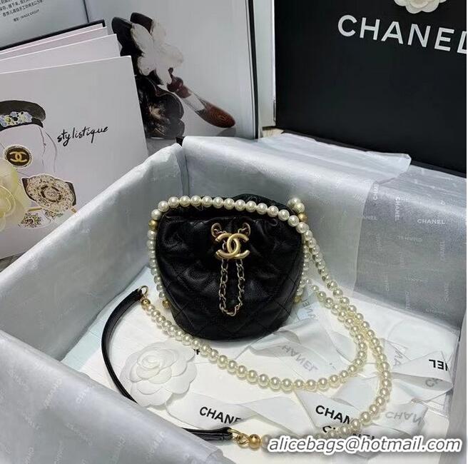 Good Quality Chanel mini drawstring bag AS2529 Black