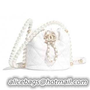 Popular Style Chanel mini drawstring bag AS2529 white