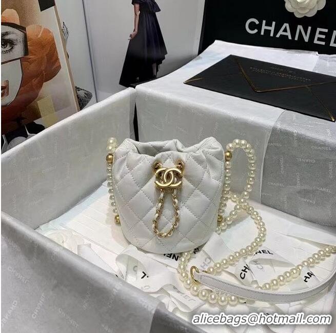 Popular Style Chanel mini drawstring bag AS2529 white