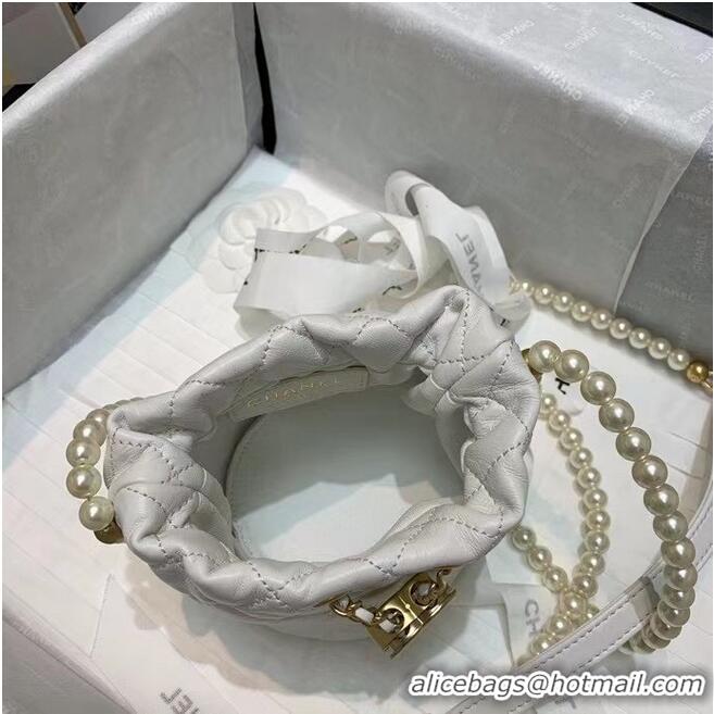 Popular Style Chanel mini drawstring bag AS2529 white