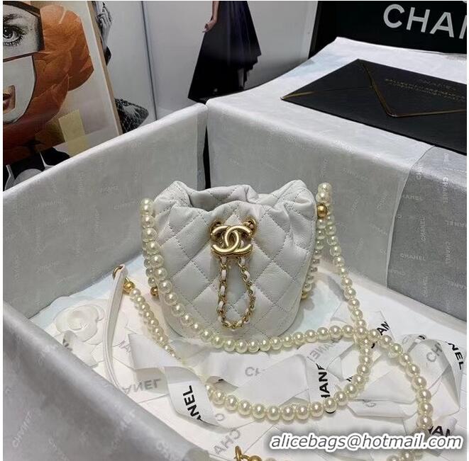 Popular Style Chanel mini drawstring bag AS2529 white