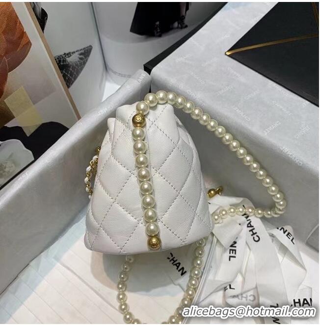 Popular Style Chanel mini drawstring bag AS2529 white