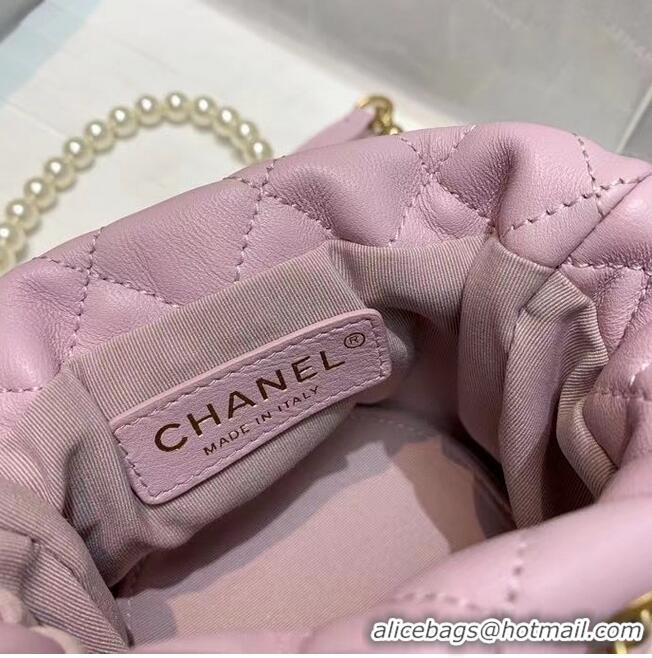 Buy Fashionable Chanel mini drawstring bag AS2529 Light Pink