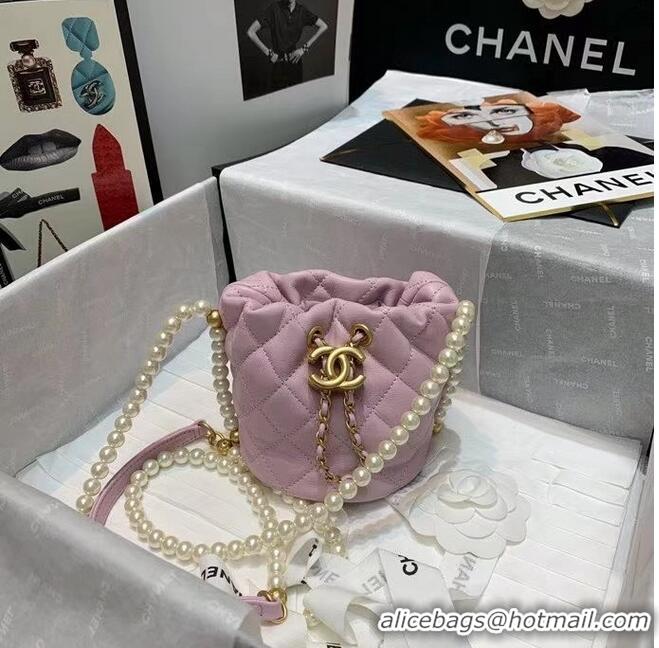 Buy Fashionable Chanel mini drawstring bag AS2529 Light Pink