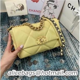 Buy Inexpensive Chanel 19 flap bag AS1160 AS1161 AS1162 light yellow