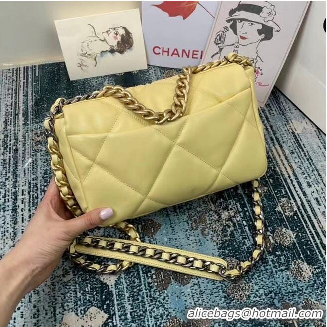 Buy Inexpensive Chanel 19 flap bag AS1160 AS1161 AS1162 light yellow