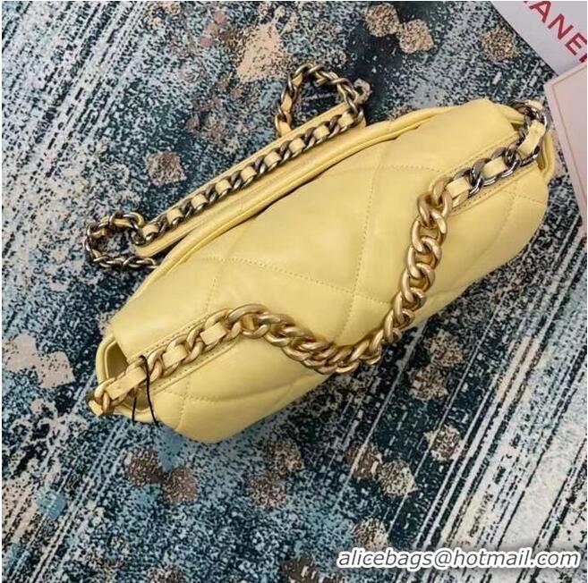 Buy Inexpensive Chanel 19 flap bag AS1160 AS1161 AS1162 light yellow