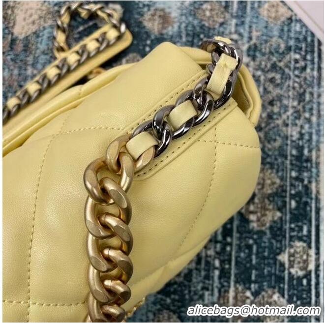 Buy Inexpensive Chanel 19 flap bag AS1160 AS1161 AS1162 light yellow