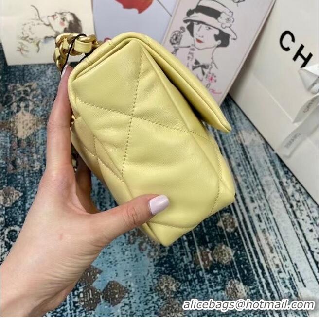 Buy Inexpensive Chanel 19 flap bag AS1160 AS1161 AS1162 light yellow