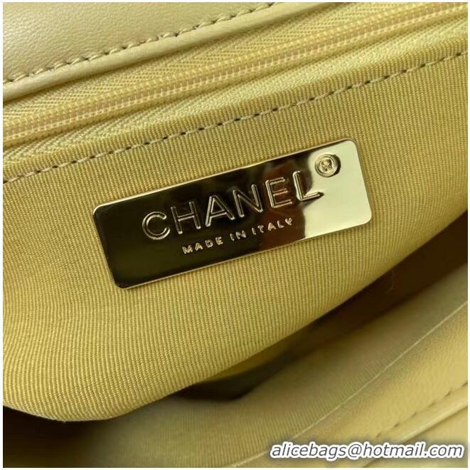 Buy Inexpensive Chanel 19 flap bag AS1160 AS1161 AS1162 light yellow