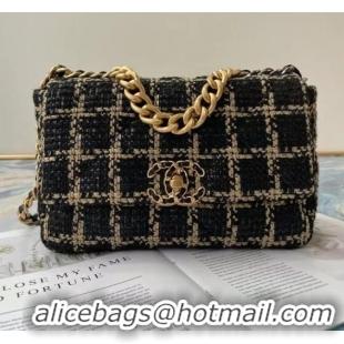 Popular chanel 19 flap bag Tweed AS1160 AS1161 AS1162 black