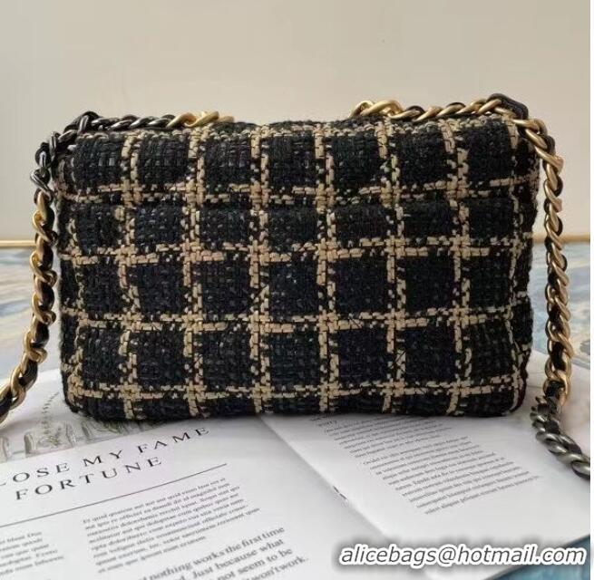 Popular chanel 19 flap bag Tweed AS1160 AS1161 AS1162 black