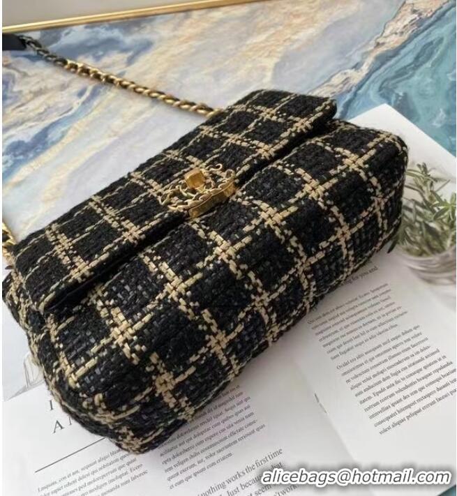 Popular chanel 19 flap bag Tweed AS1160 AS1161 AS1162 black