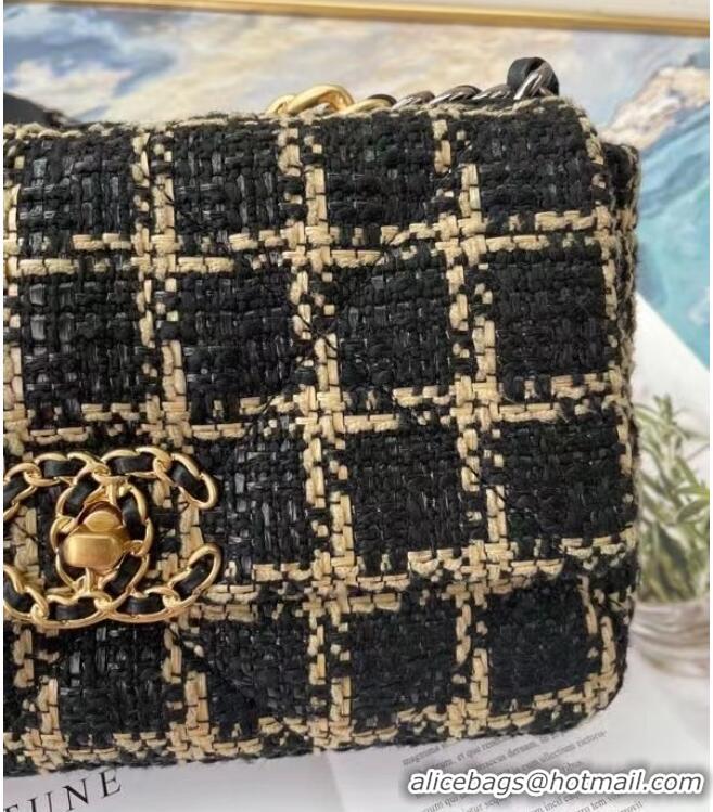 Popular chanel 19 flap bag Tweed AS1160 AS1161 AS1162 black