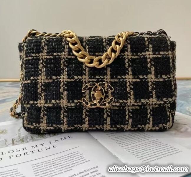 Popular chanel 19 flap bag Tweed AS1160 AS1161 AS1162 black