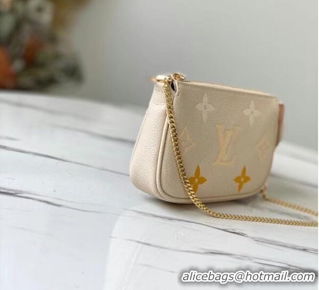 Cheap Price Louis Vuitton MINI POCHETTE ACCESSOIRES M80501 Cream & Saffron