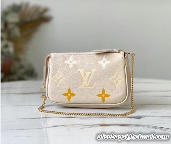 Cheap Price Louis Vuitton MINI POCHETTE ACCESSOIRES M80501 Cream & Saffron