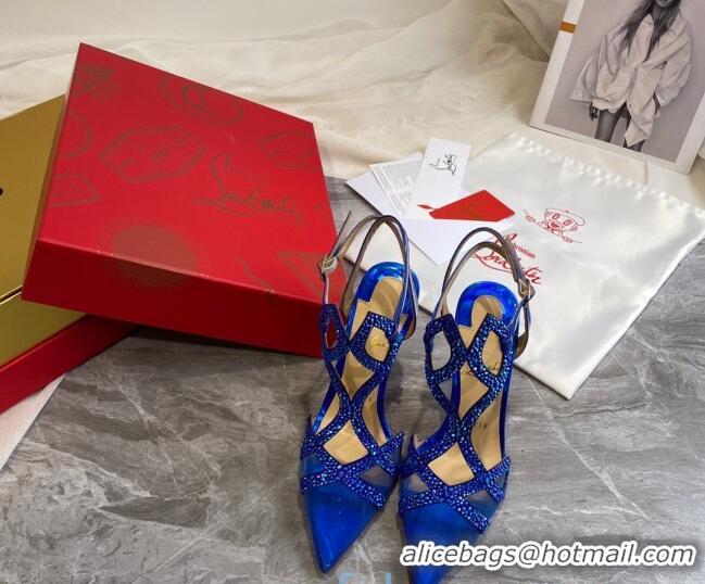 Well Crafted Christian Louboutin Crystal Mesh Pumps 030830 Royal Blue