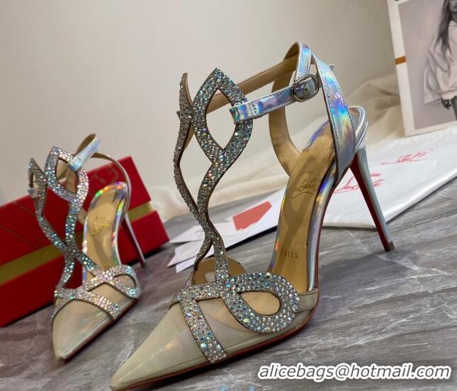 Grade Design Christian Louboutin Crystal Mesh Pumps 030830 Grey