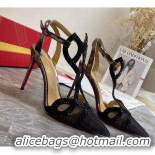 Affordable Price Christian Louboutin Crystal Mesh Pumps 030830 Black