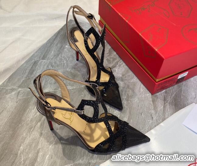 Affordable Price Christian Louboutin Crystal Mesh Pumps 030830 Black