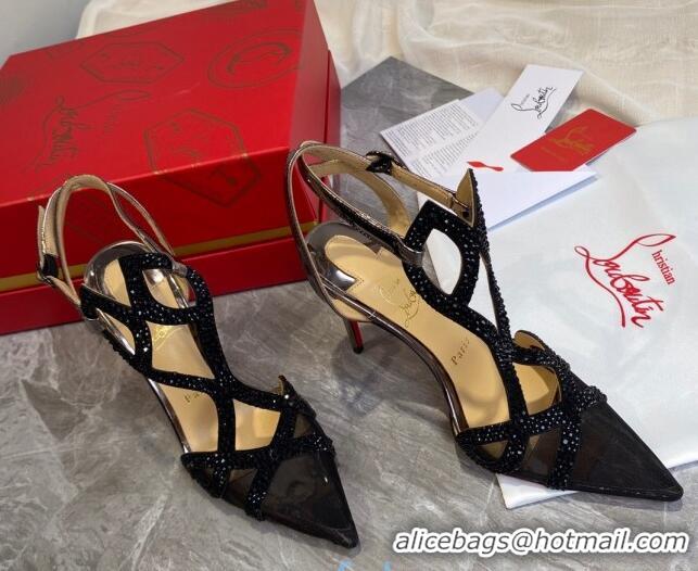 Affordable Price Christian Louboutin Crystal Mesh Pumps 030830 Black