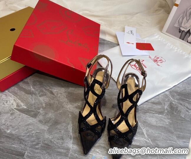 Affordable Price Christian Louboutin Crystal Mesh Pumps 030830 Black