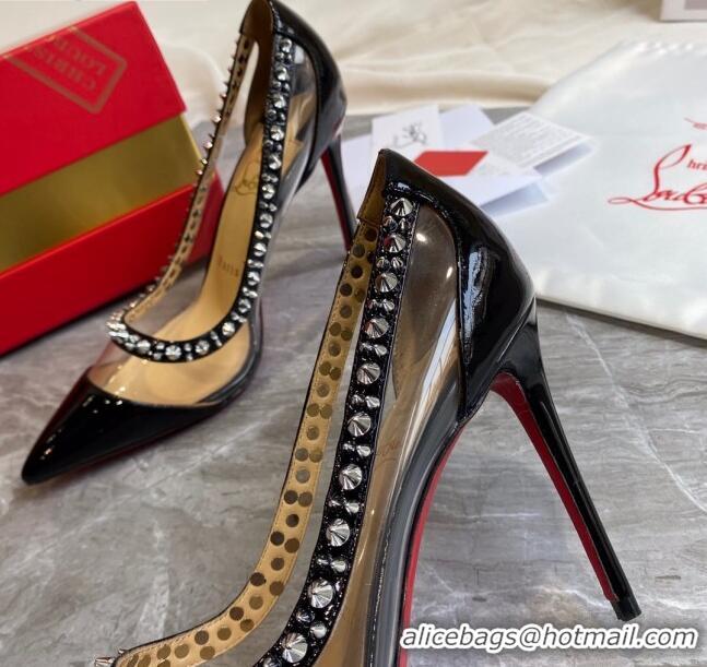 Top Quality Christian Louboutin Leopard Print Studded 10cm Pumps 030837 Black 2021