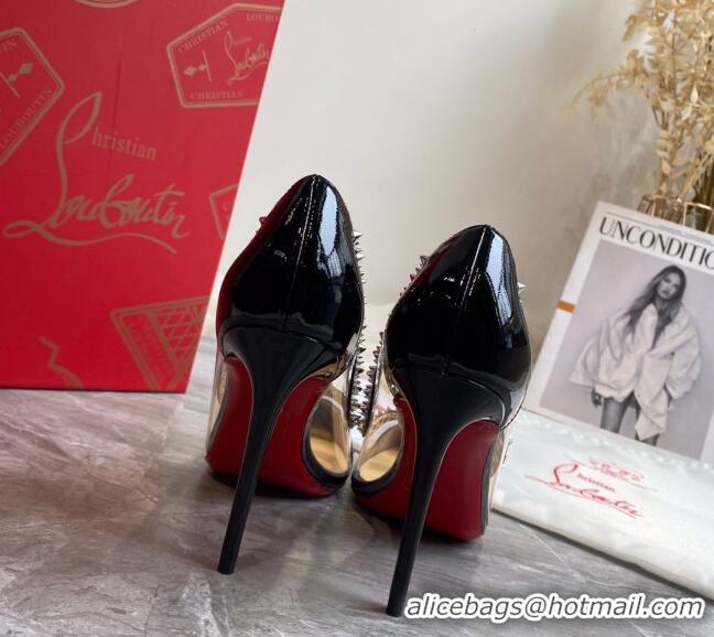 Top Quality Christian Louboutin Leopard Print Studded 10cm Pumps 030837 Black 2021